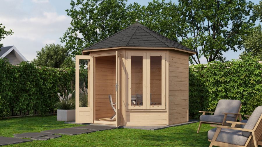 Lugarde Select Prima Hellevoetsluis tuinhuis Ø300 cm 28 mm vuren blank