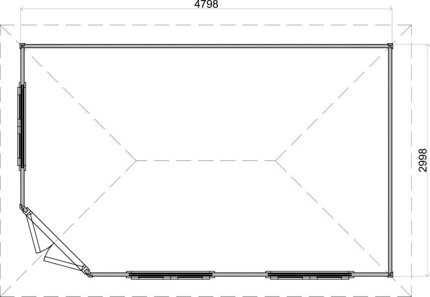 Lugarde Select Prima Utrecht tuinhuis 480x300 cm 44 mm vuren blank
