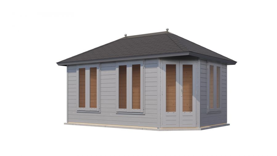 Lugarde Select Prima Utrecht tuinhuis 480x300 cm 44 mm vuren grijs gebeitst