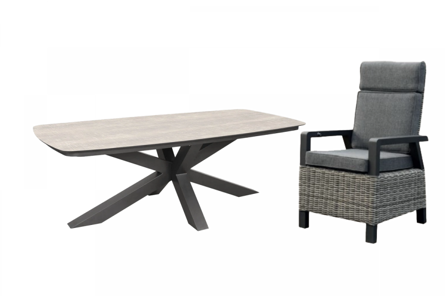 SenS-Line Serono tuinset tafel en 4 verstelbare stoelen - Showmodel Numansdorp