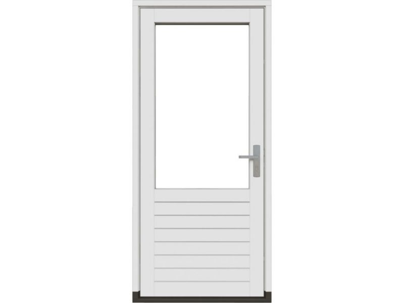 Stapeldorpeldeur - linksdraaiend - 93x216,9 + kozijn 103,8x226,3 cm - wit (incl. DTS en deurbeslag)