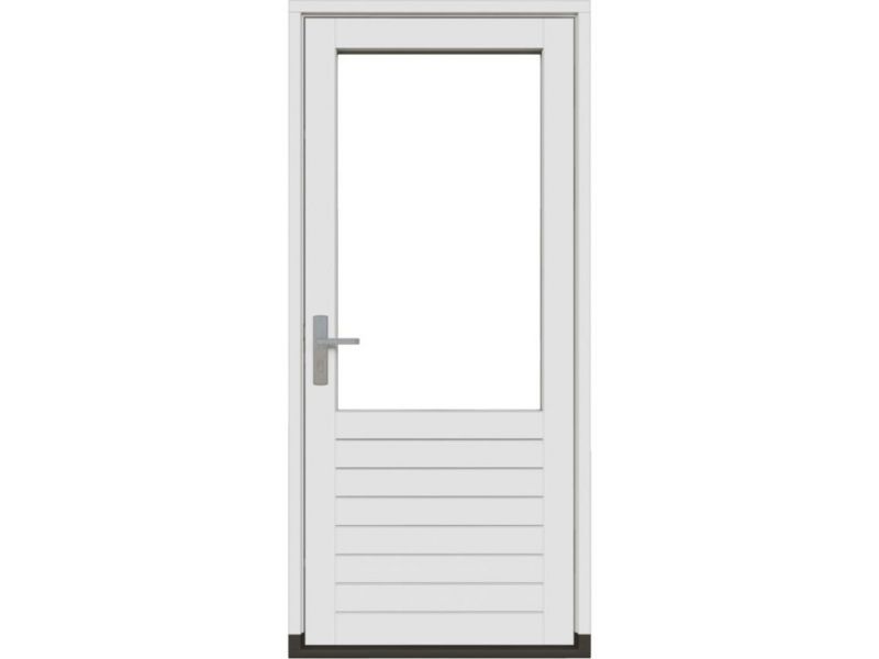 Stapeldorpeldeur - rechtsdraaiend - 93x216,9 + kozijn 103,8x226,3 cm - wit (incl. DTS en deurbeslag)