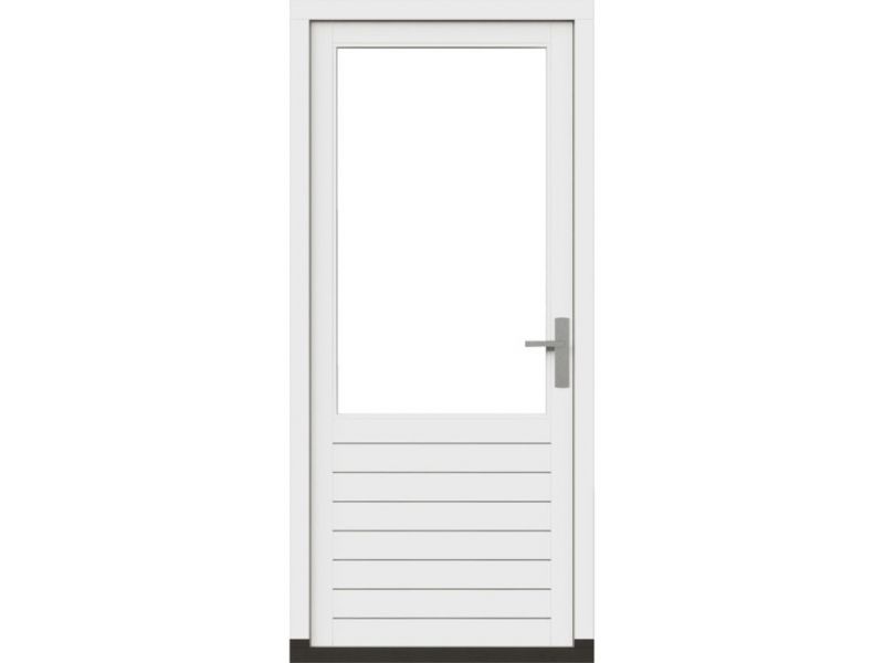 Stapeldorpeldeur - rechtsdraaiend - 93x216,9 + kozijn 103,8x226,3 cm - wit (incl. DTS en deurbeslag)