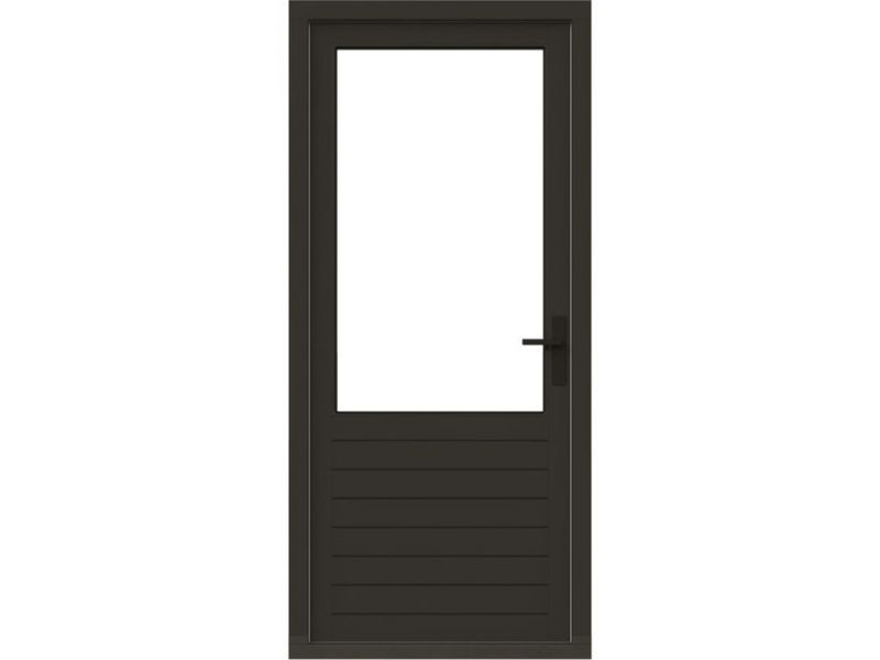 Stapeldorpeldeur - rechtsdraaiend - 93x216,9 + kozijn 103,8x226,3 cm - zwart (incl. DTS en deurbeslag)