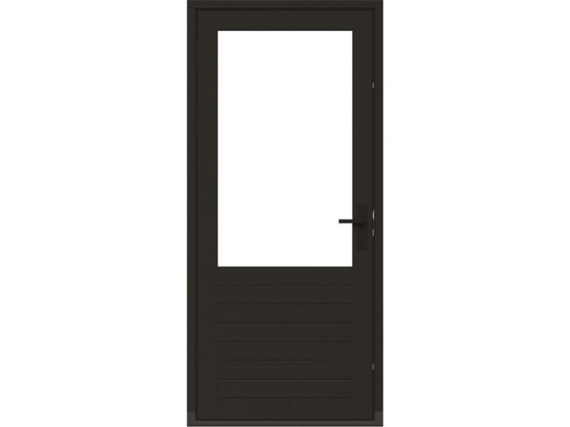 Stapeldorpeldeur - linksdraaiend - 93x216,9 + kozijn 103,8x226,3 cm -zwart (incl. DTS en deurbeslag)
