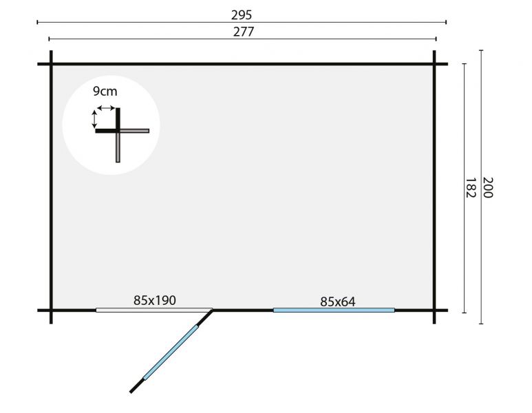 Tuindeco Sten Blokhut 295x200 cm 28 mm vuren blank