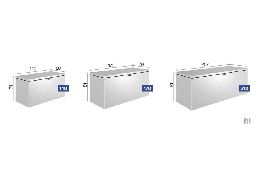 Biohort Kussenbox kwartsgrijs 140x60x71 cm