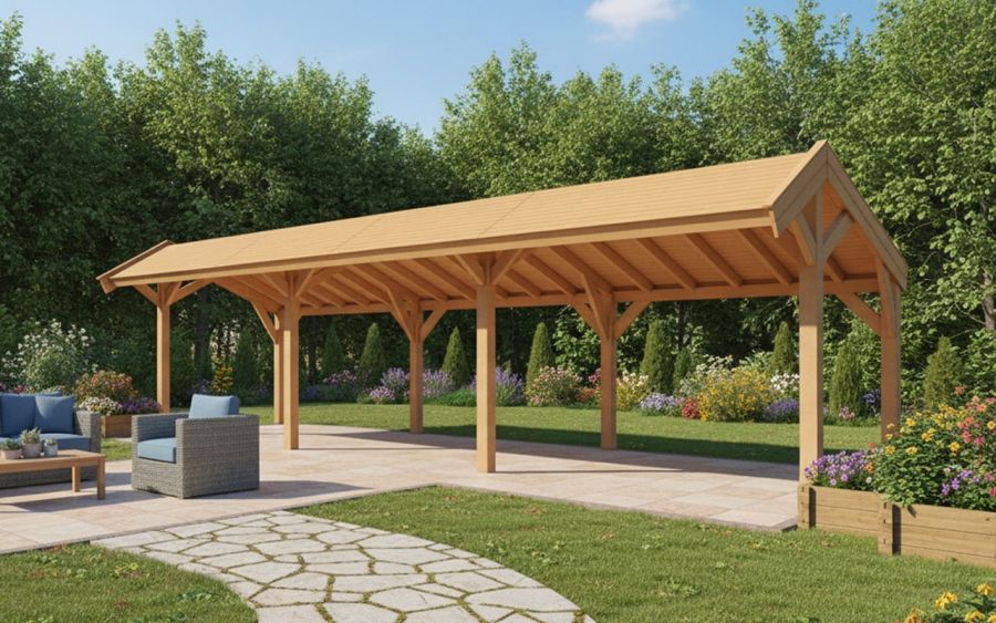 YARD Outdoor SUBLIME kapschuur 1000x300 cm Douglas blank