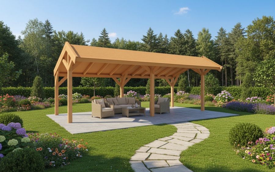 YARD Outdoor SUBLIME kapschuur 700x250 cm Douglas blank