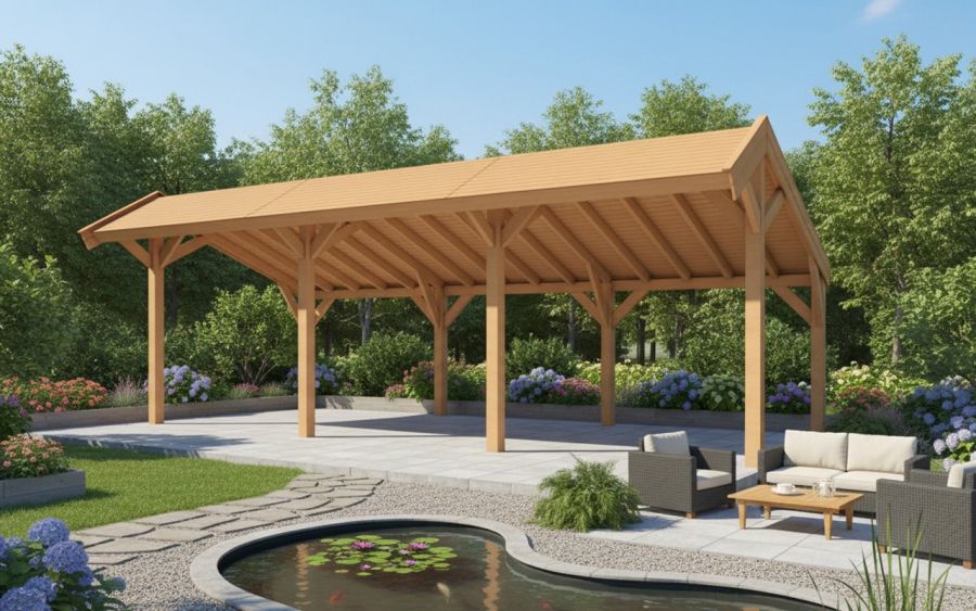 YARD Outdoor SUBLIME kapschuur 800x250 cm Douglas blank