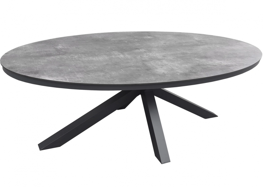 Tuinset Breeze - ovale tafel en 6 swingstoelen