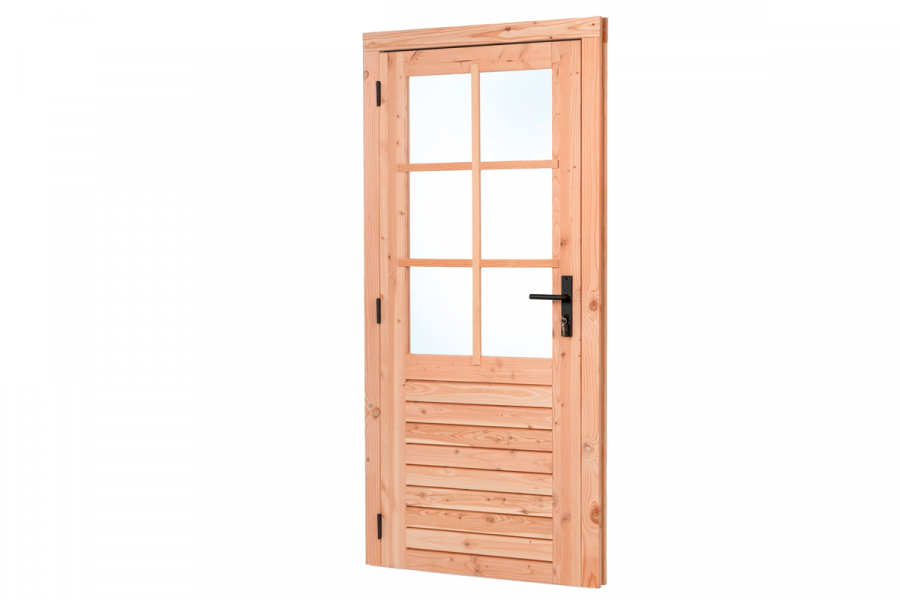 Red Class Wood enkele glas deur, 8-ruits 100x205 cm buitenmaat - links scharnierend