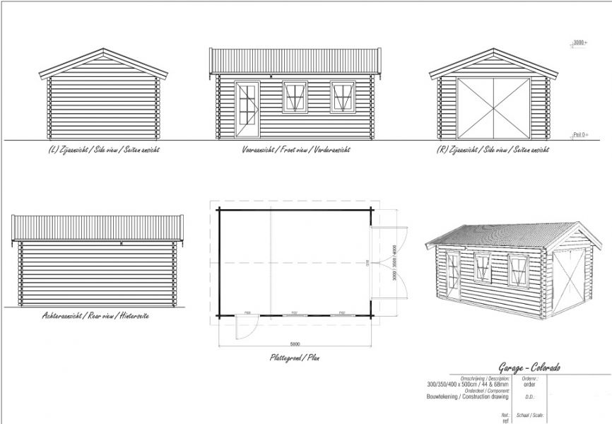 Lugarde Garage G1 500x300 cm - 44 mm