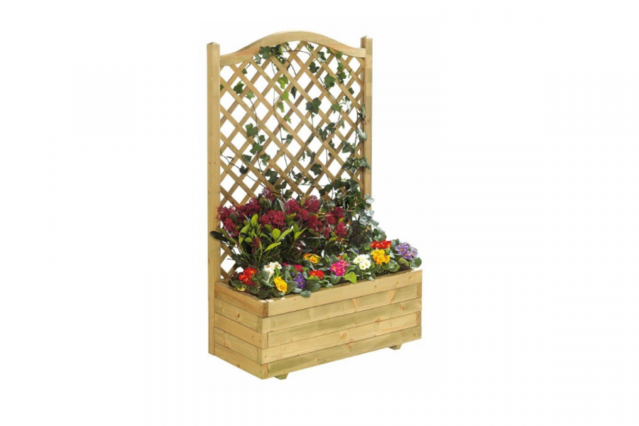 Bloembak met toogtrellis 140x90x30 cm - SALE25082