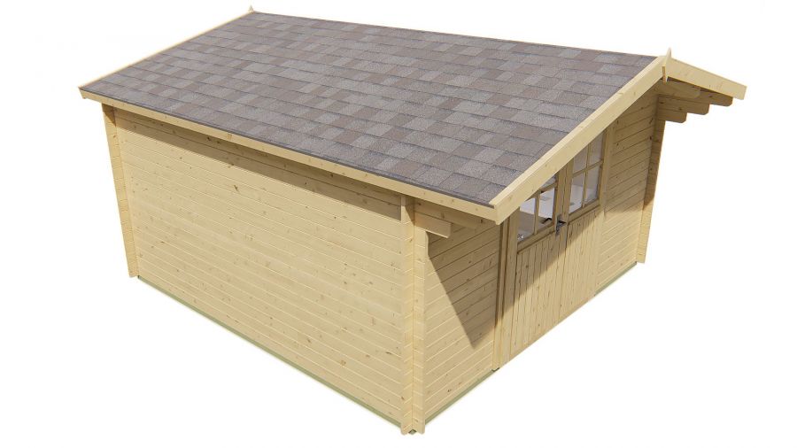 Tuindeco Torrent Blokhut 400x400 cm 34 mm vuren red class wood geïmpregneerd