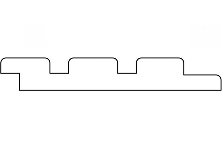 Triple Profiel Douglas onbehandeld 1,9x13x390 cm