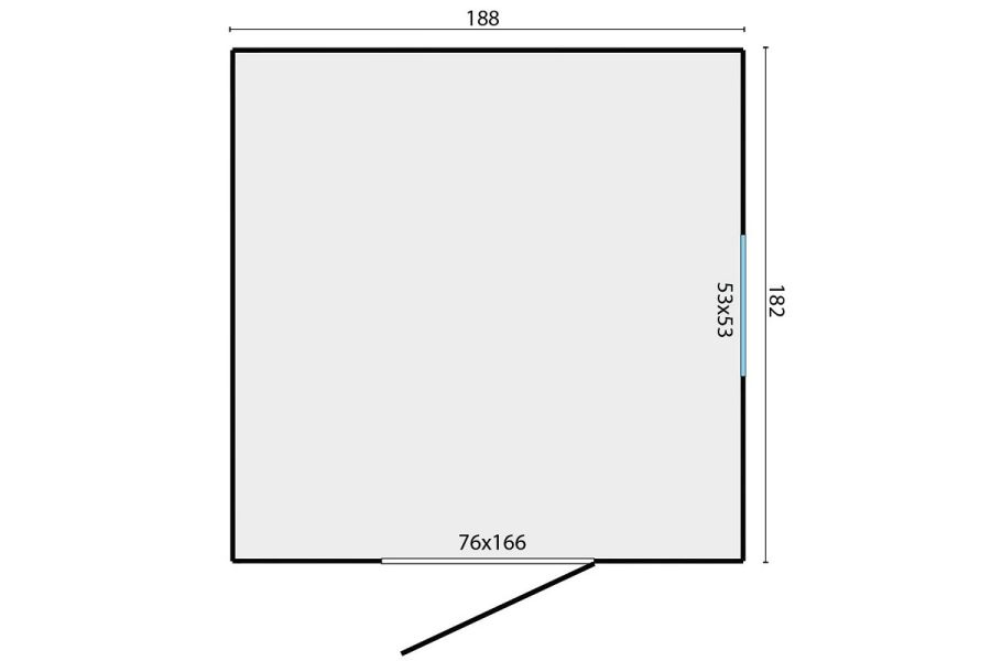Berging Boudewijn 180x180 cm plattegrond