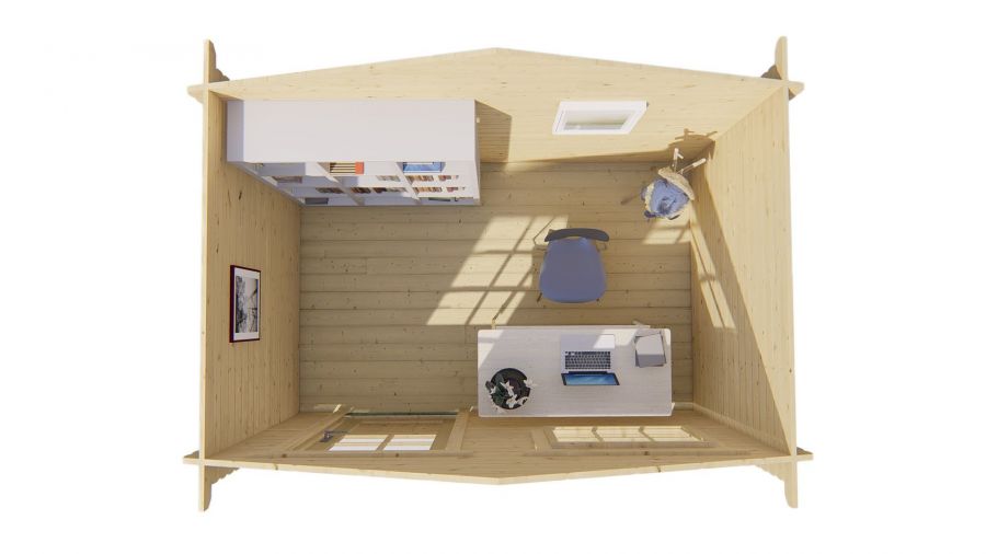 Tuindeco Sten Blokhut 295x200 cm 28 mm vuren grijs geïmpregneerd