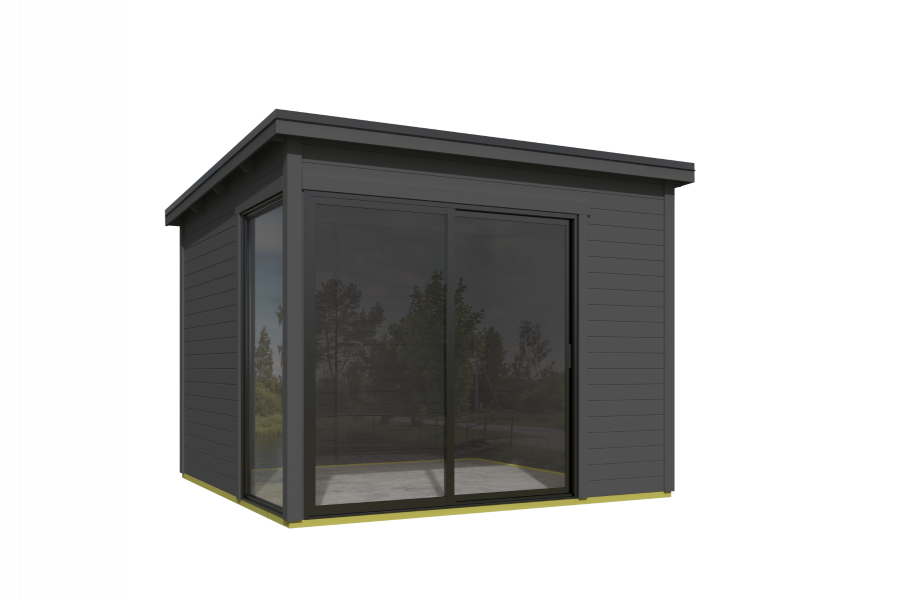 Outdoor Life Julia Tuinhuis 295x295 cm 28 mm vuren Carbon Grey gecoat