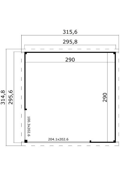 Tuinhuis Julia 295x295 cm - Green Grey gecoat