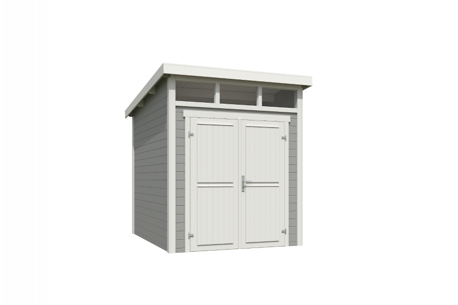 Tuinhuis Kibo 2 200x250 cm - Platinum Grey-Wit gecoat