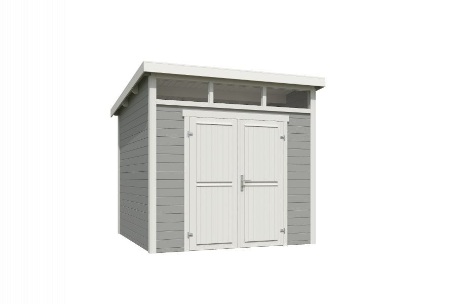 Outdoor Life Kibo Tuinhuis 250x250 cm 28 mm vuren Platinum Grey-Wit gecoat
