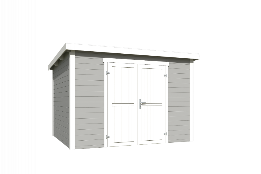 Tuinhuis Lotta 300x250 cm - Platinum Grey-Wit gecoat