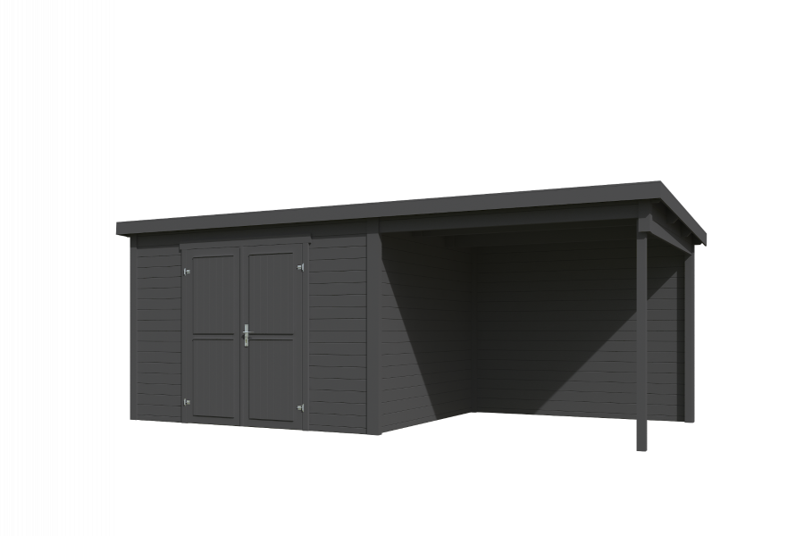 Tuinhuis Kjeld 550x250 cm - Carbon Grey gecoat