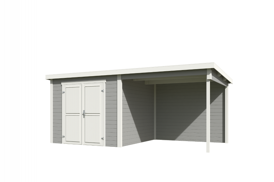 Tuinhuis Lars 500x250 cm - Platinum Grey-Wit gecoat