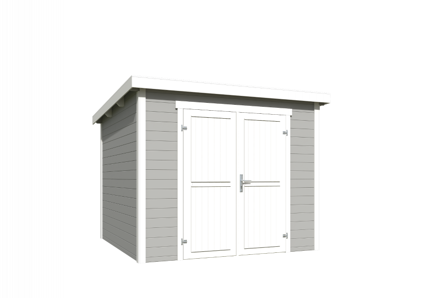 Tuinhuis Mila 250x250 cm - Platinum Grey-Wit gecoat