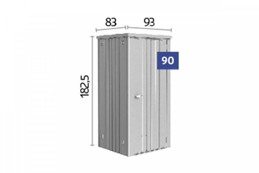 Biohort Metalen Tuinkast 90 - Donkergrijs - 93x83x182,5 cm