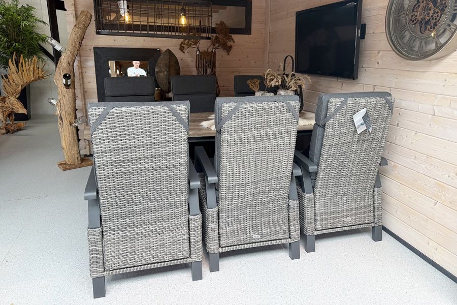 Tuinset Serono - tafel en 6 verstelbare stoelen