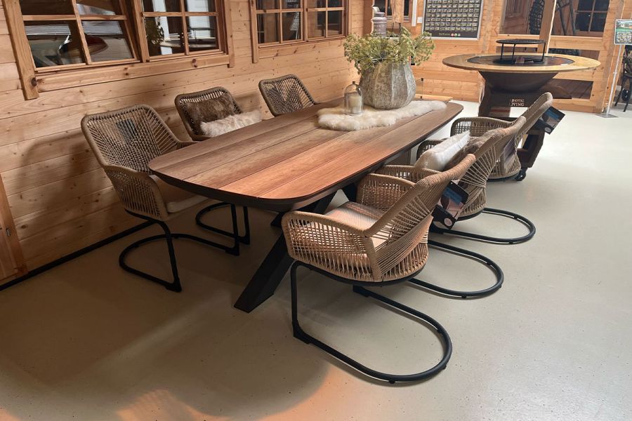 Tuinset Vivant - tafel en 6 swingstoelen