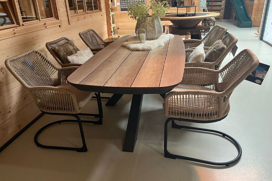 Tuinset Vivant - tafel en 6 swingstoelen