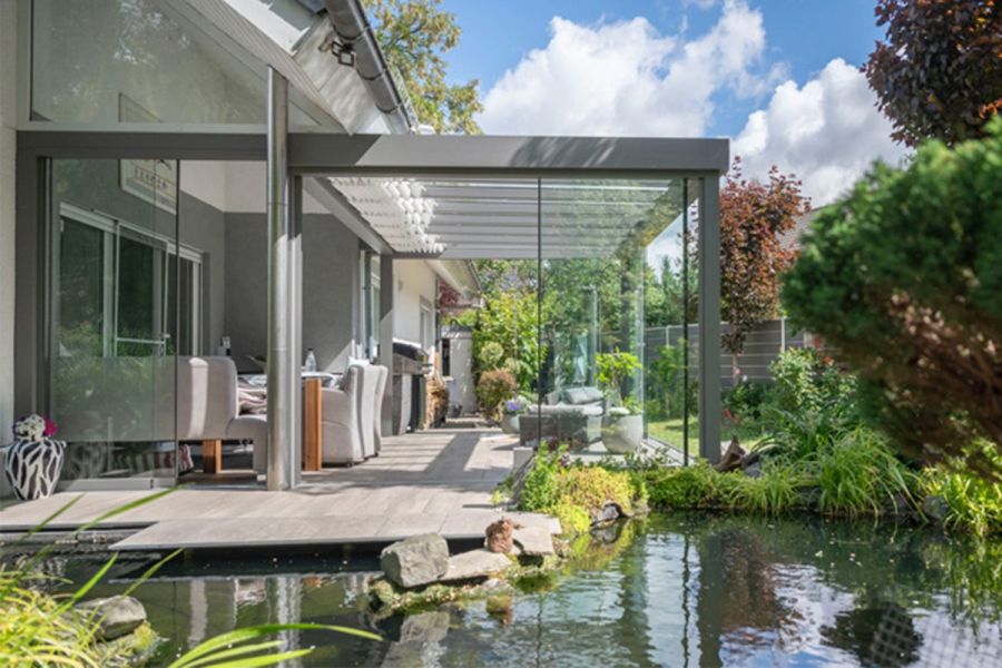 Verasol Linea aluminium veranda 300x250 cm Optisch vlak glasdak
