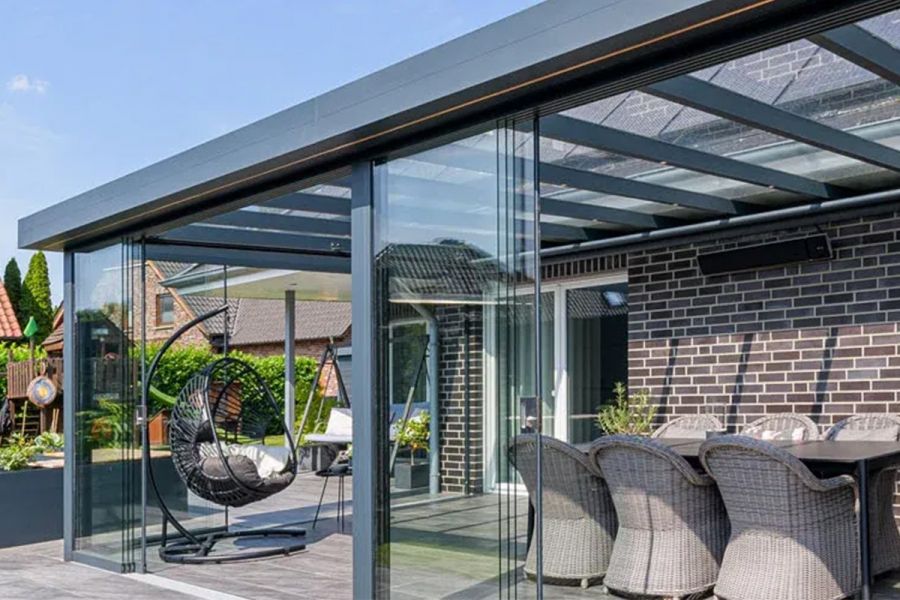 Verasol Linea aluminium veranda 300x250 cm Optisch vlak glasdak