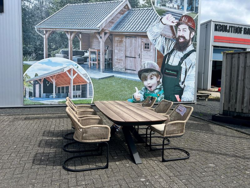 Tuinset Vivant - tafel en 6 swingstoelen