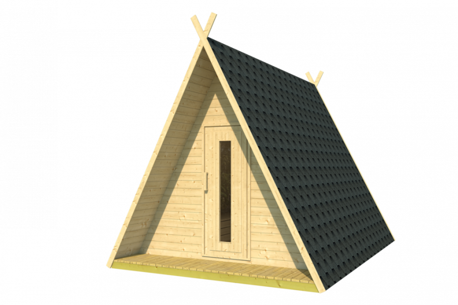 Camping Wigwam - 300x370 cm - incl. dakshingles en vloer - thermisch gemodificeerd hout