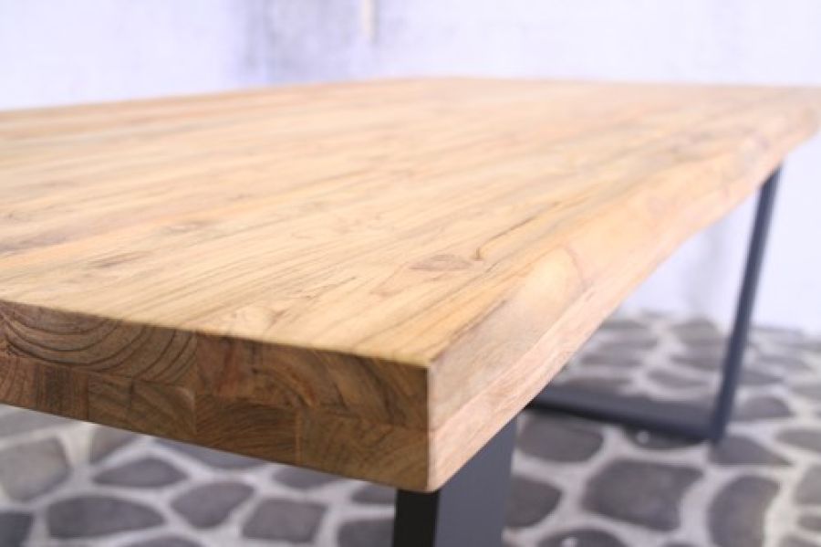 SenS-Line Winston teak tafel 220x100 cm met aluminium antraciet poten - Showmodel Numansdorp, Hoofddorp & Wommelgem