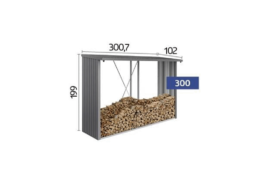 Biohort Metalen multi-opslagplaats Woodstock 300,7x102x199 cm