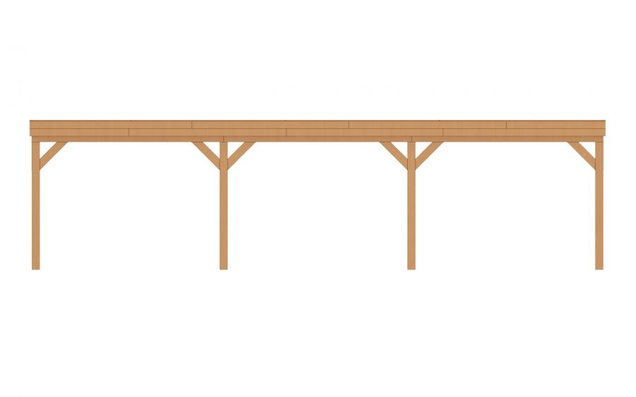 Aanbouw veranda Sublime plat dak - 1000 x 300 cm
