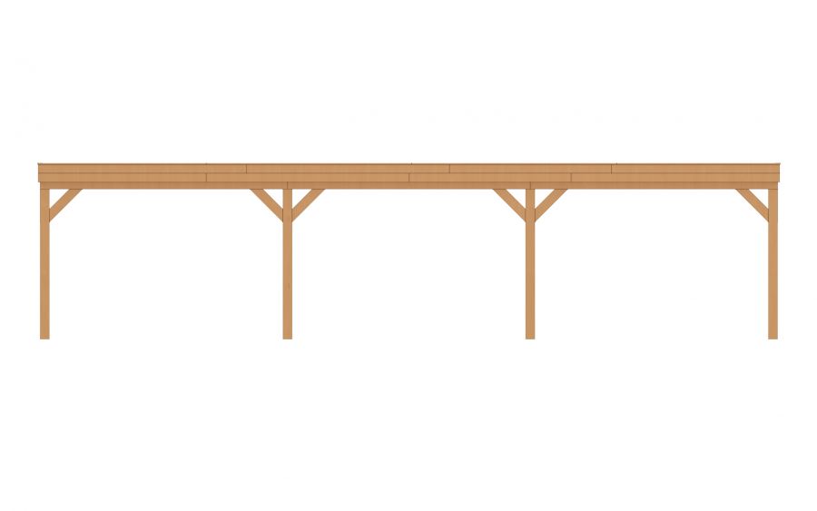 Aanbouw veranda Sublime plat dak - 1100 x 300 cm