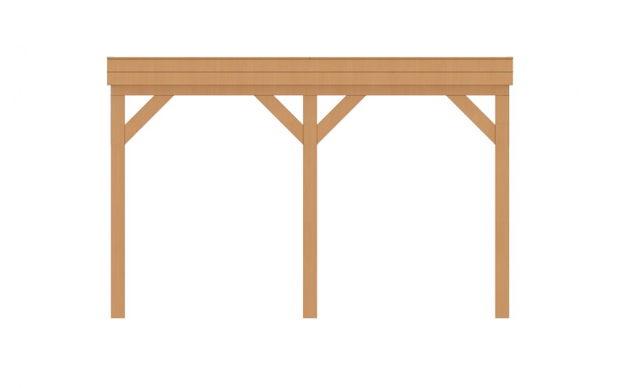 Aanbouw veranda Sublime plat dak - 400 x 400 cm