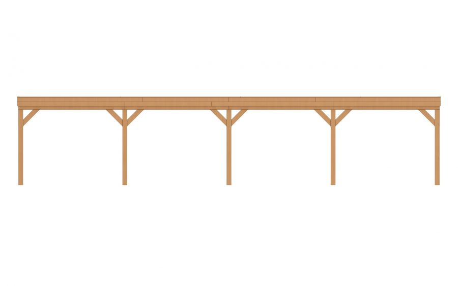 Aanbouw veranda Sublime plat dak - 1250 x 400 cm