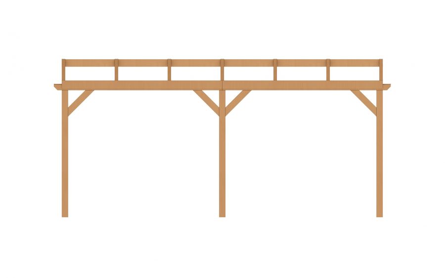 Aanbouw veranda Oblique schuin dak - 600 x 300 cm - Polycarbonaat