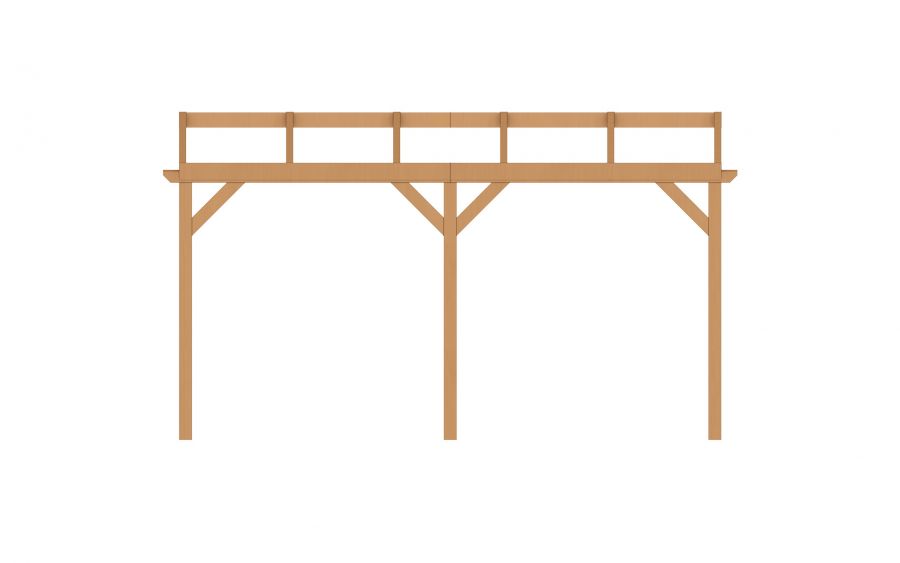 Aanbouw veranda Oblique schuin dak - 500 x 350 cm - Polycarbonaat