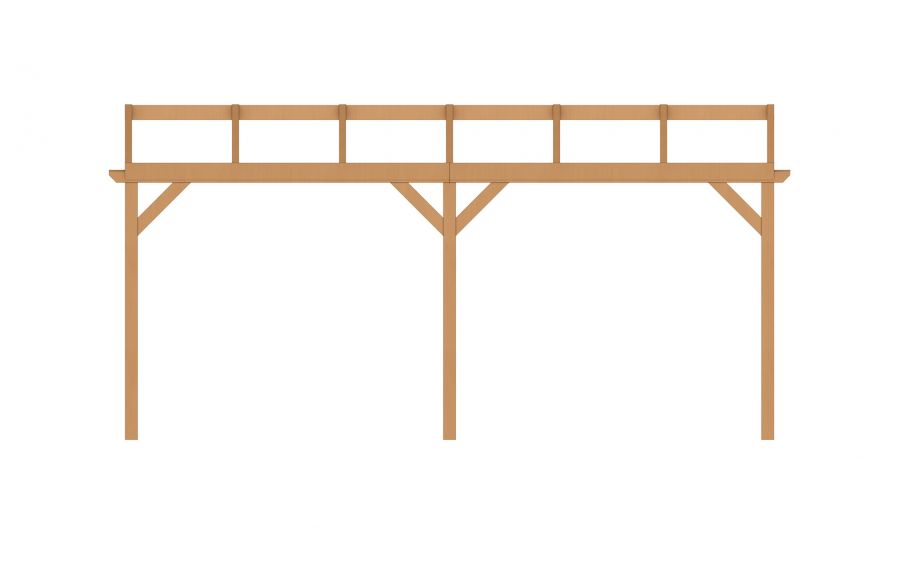 Aanbouw veranda Oblique schuin dak - 600 x 400 cm - Polycarbonaat