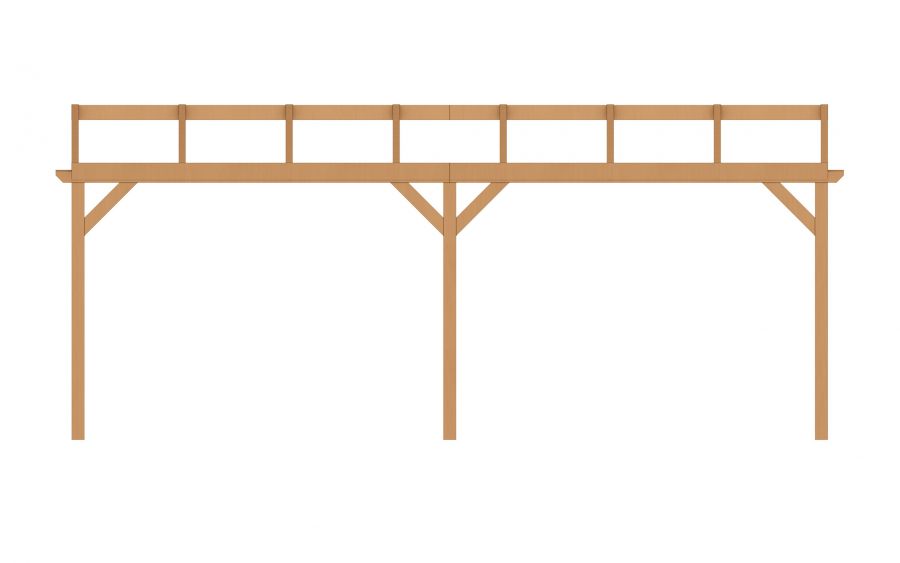 Aanbouw veranda Oblique schuin dak - 700 x 400 cm - Polycarbonaat