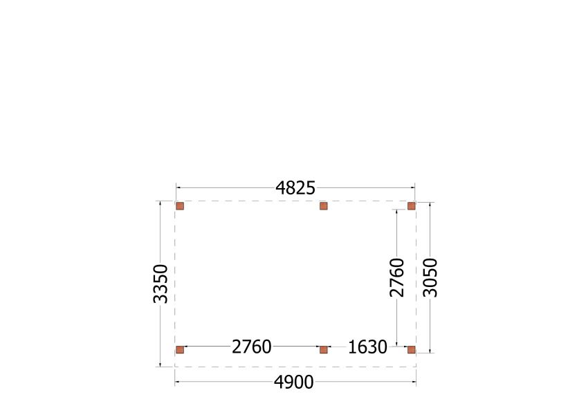 Trendhout plat dak traditioneel overkapping 490x335x260 cm geschaafd Douglashout - zaag- en bouwpakket