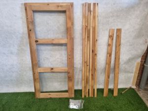 Enkele blanke houten deur – met kozijn en hang- & sluitwerk (188 x 85 cm) - SALE25095